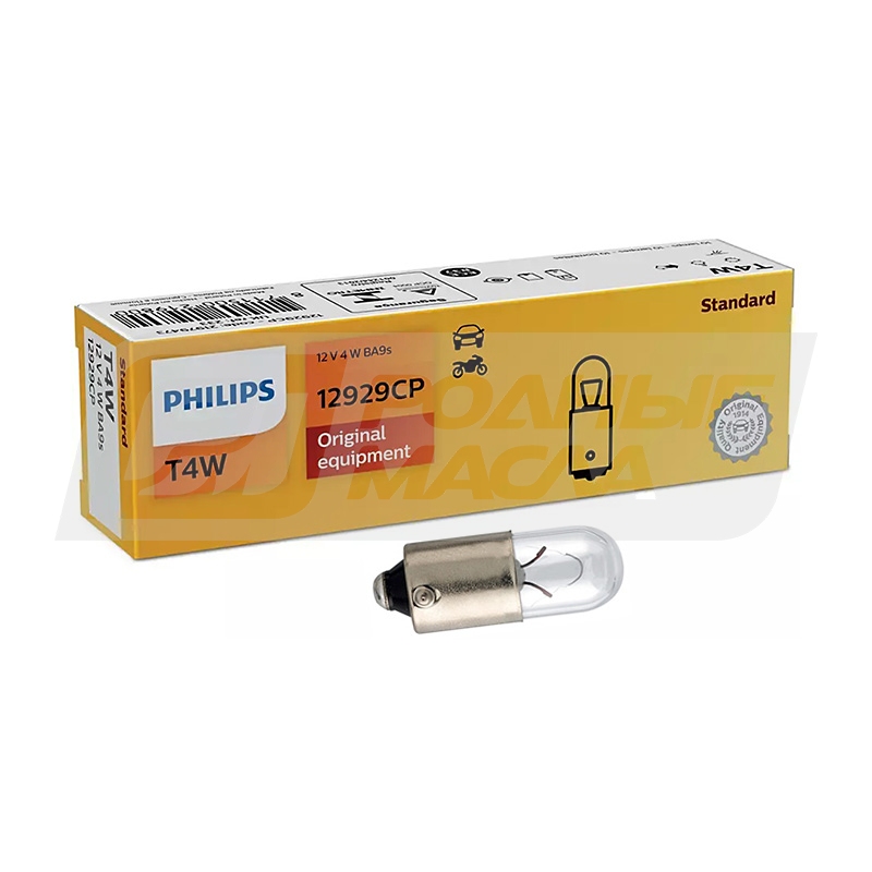 PHILIPS Vision T4W 12V 4W BA9s, 1шт 12929CP